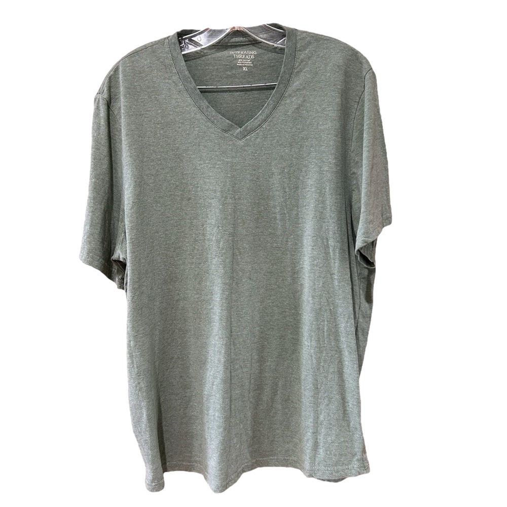Intriguing Threads Men's V Neck Tee Shirt XL Green